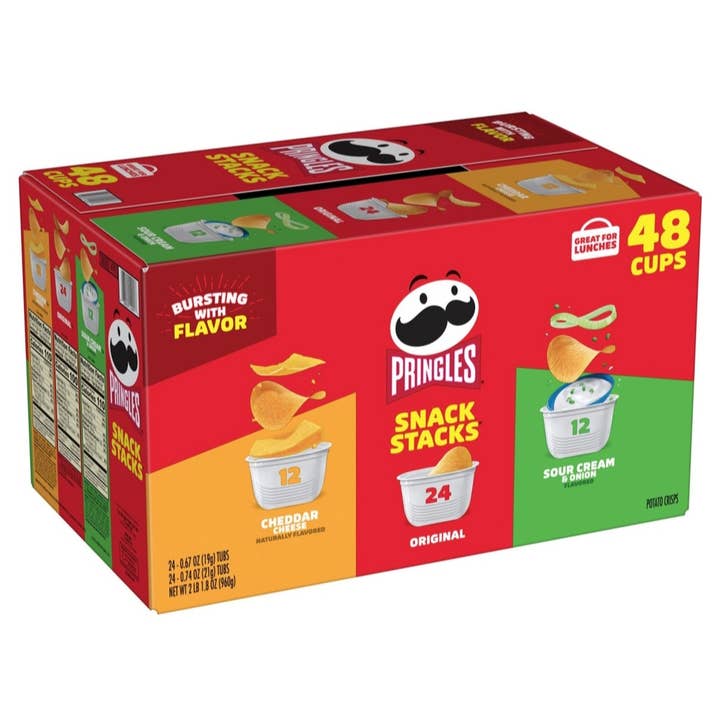 Majestic Wholesale - Wholesale Chips - Pringles Snacks Stacks Variety Pack Chips, 48CT