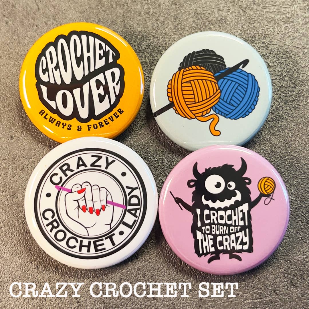 Wholesale Love Yarn Pin Badge and Magnet Set, Crochet, Knit for