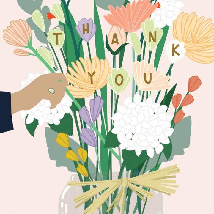 Studio Eleven Papers – wholesale Thank you card – Arranging Flowers Thank You Card