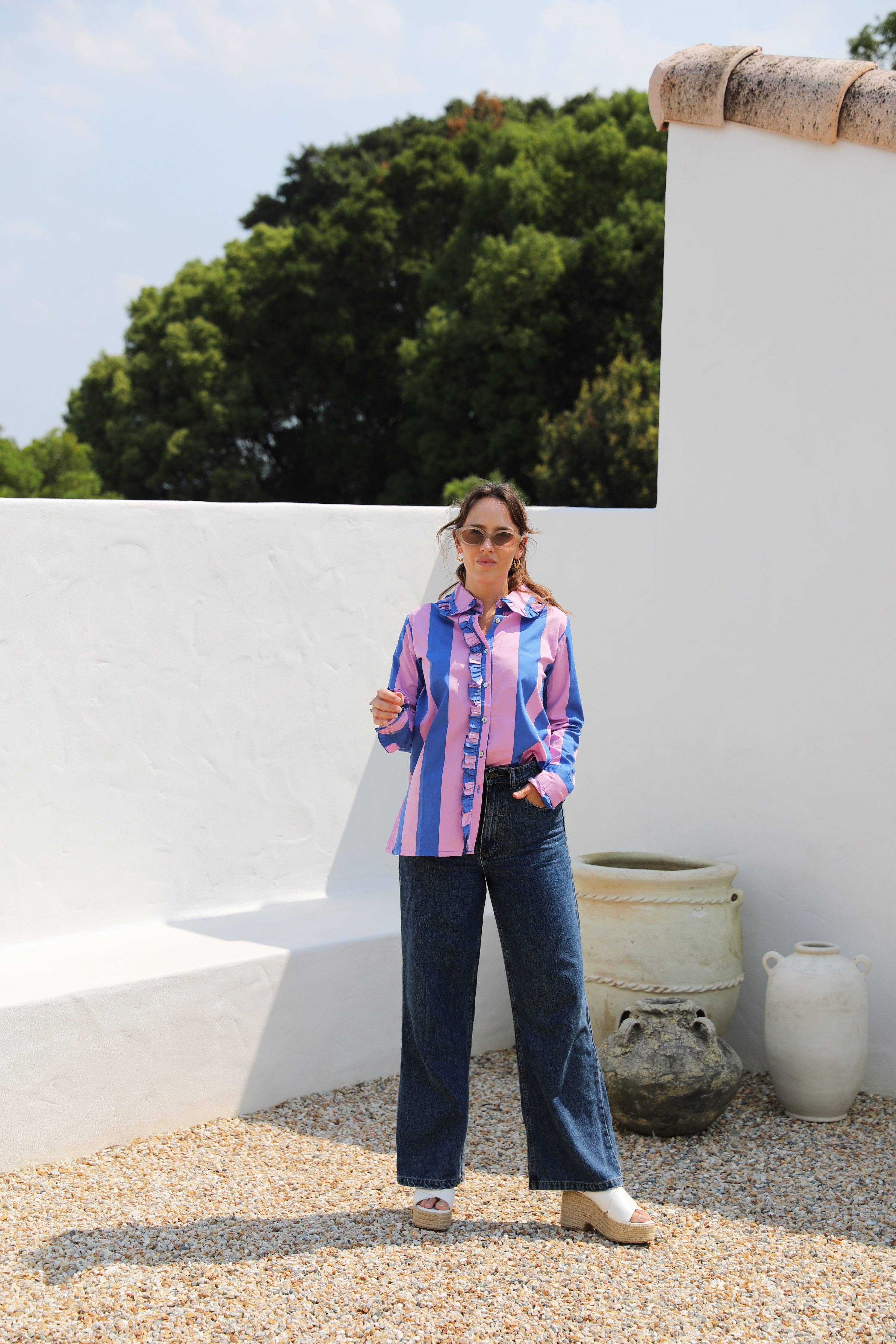 Frank & Dollys - Wholesale Button Down Shirt - Women's - Paloma Shirt - Marino2