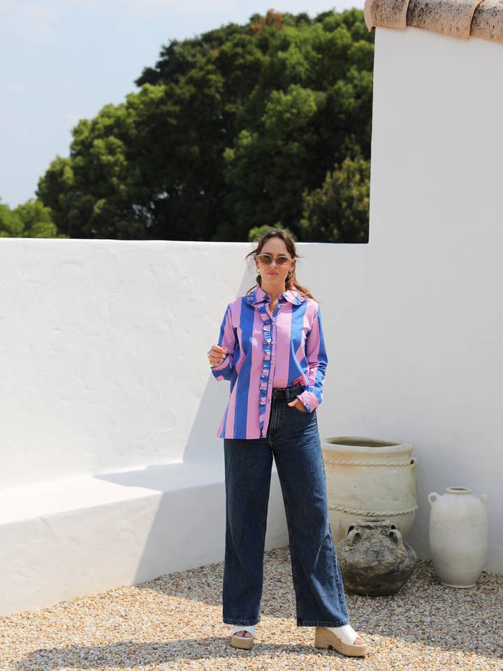 Frank & Dollys - Wholesale Button Down Shirt - Women's - Paloma Shirt - Marino2