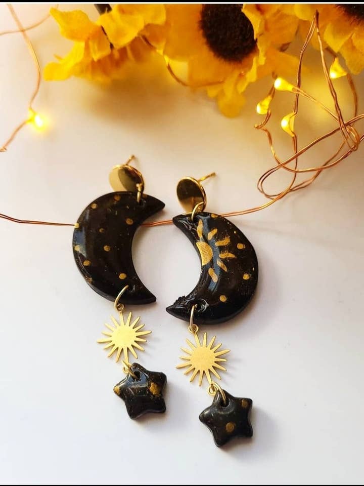 Celestial Moon-Sun-Star Dangles for wholesale by Lissa & Co.