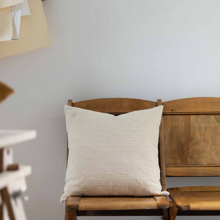 Fair + Simple - Wholesale Throw/Decorative Pillow - Woven Pillow in Textured Beige2