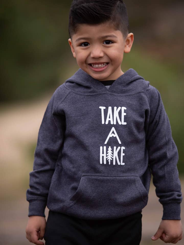Sudadera con capucha Take A Hike azul marino jaspeado con blanco para venta al por mayor de Outdoorable Apparel
