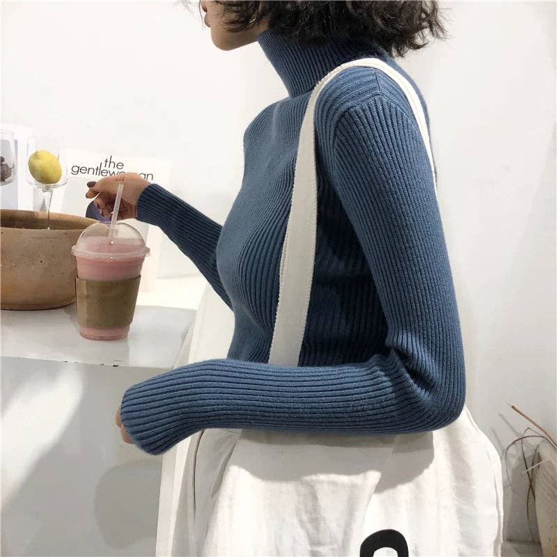 Blak Wardrob - Wholesale Knitted jumper – Women′s - Turtleneck Women Korean Sweater31