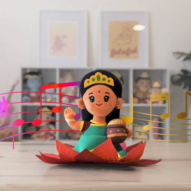 Laxmi Devi (Mini 7") Mantra Singing Plush Toy for wholesale by Modi Toys