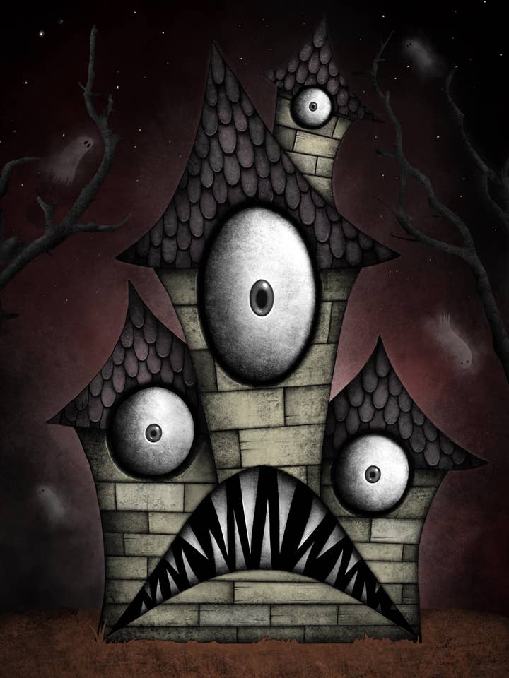 Imprimé maison hantée pour la vente par Creeptoons