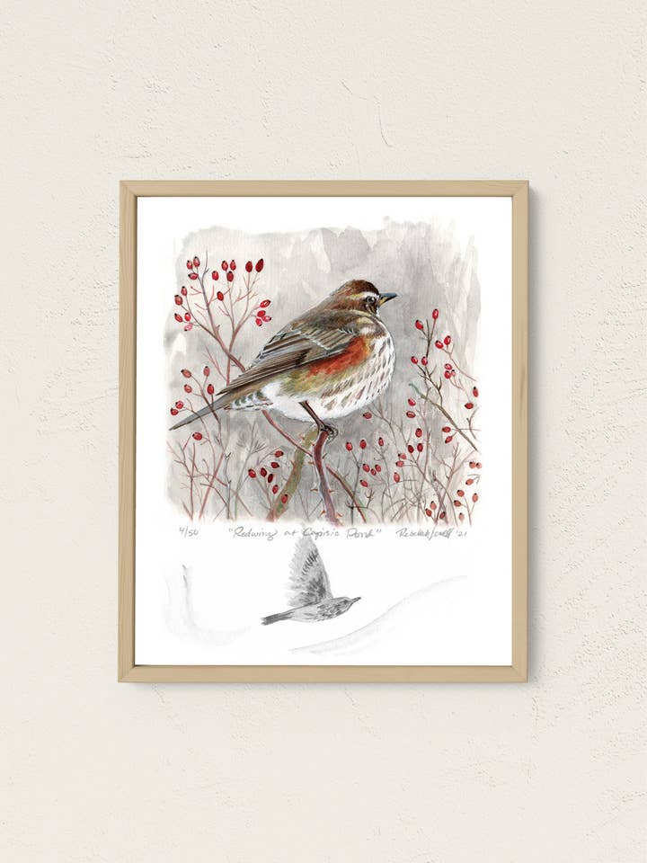 Redwing at Capisic Pond Print with Original Remarque for wholesale by Rebekah Lowell Creative Studio