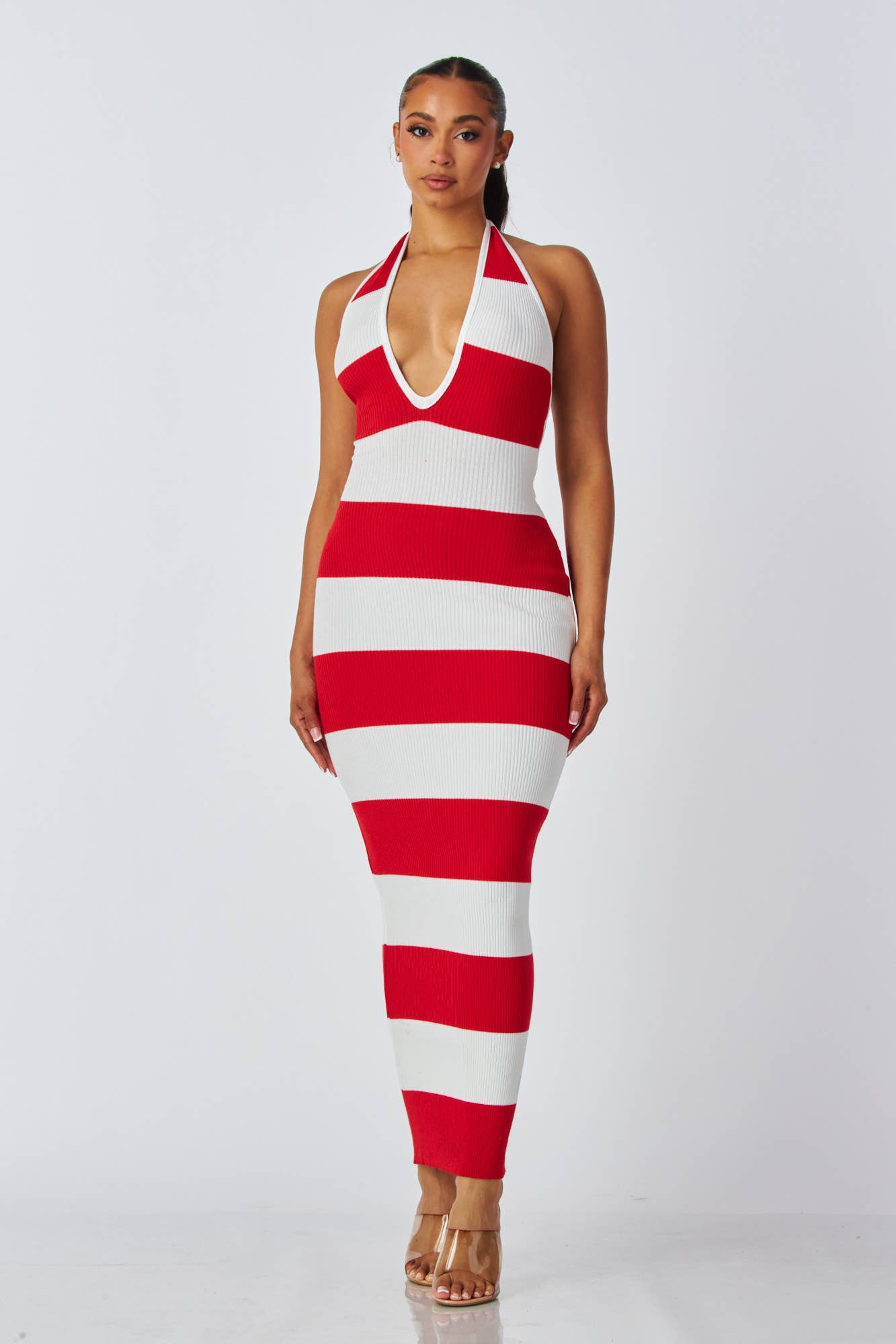 5besties inc - Wholesale Dress - Women's - BOLD STRIPE KNIT MAXI DRESS3