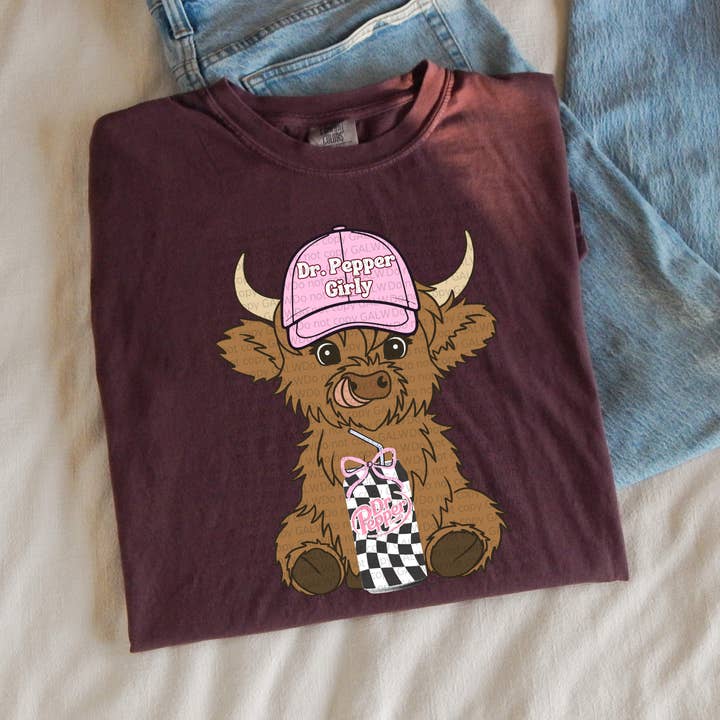 Controllore REG DP maglietta o felpa con mucca delle Highland per la vendita all'ingrosso da parte di Gunpowder and lace wholesale