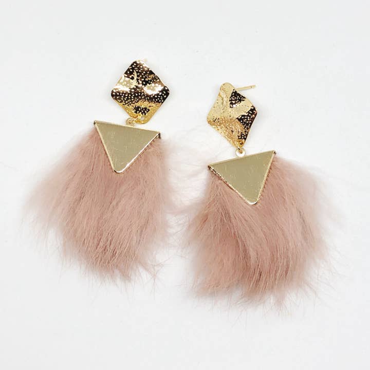 Finds Design - Wholesale Tassel Earrings - Blush Fuzzies1