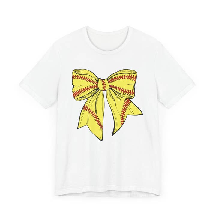 Softball Bow Adult Tee for wholesale by M2B Designs