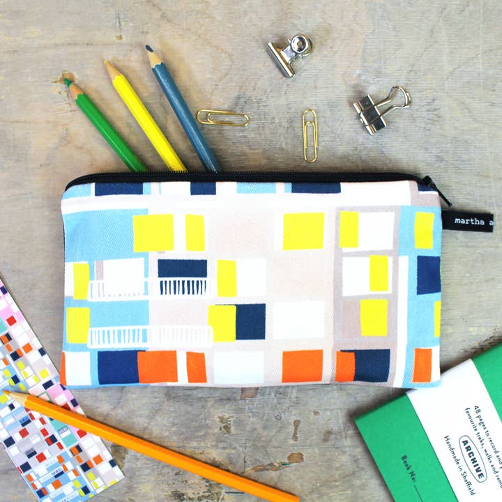 Park Hill Sheffield Pencil Case - Cosmetics Bag for wholesale by martha and hepsie ltd