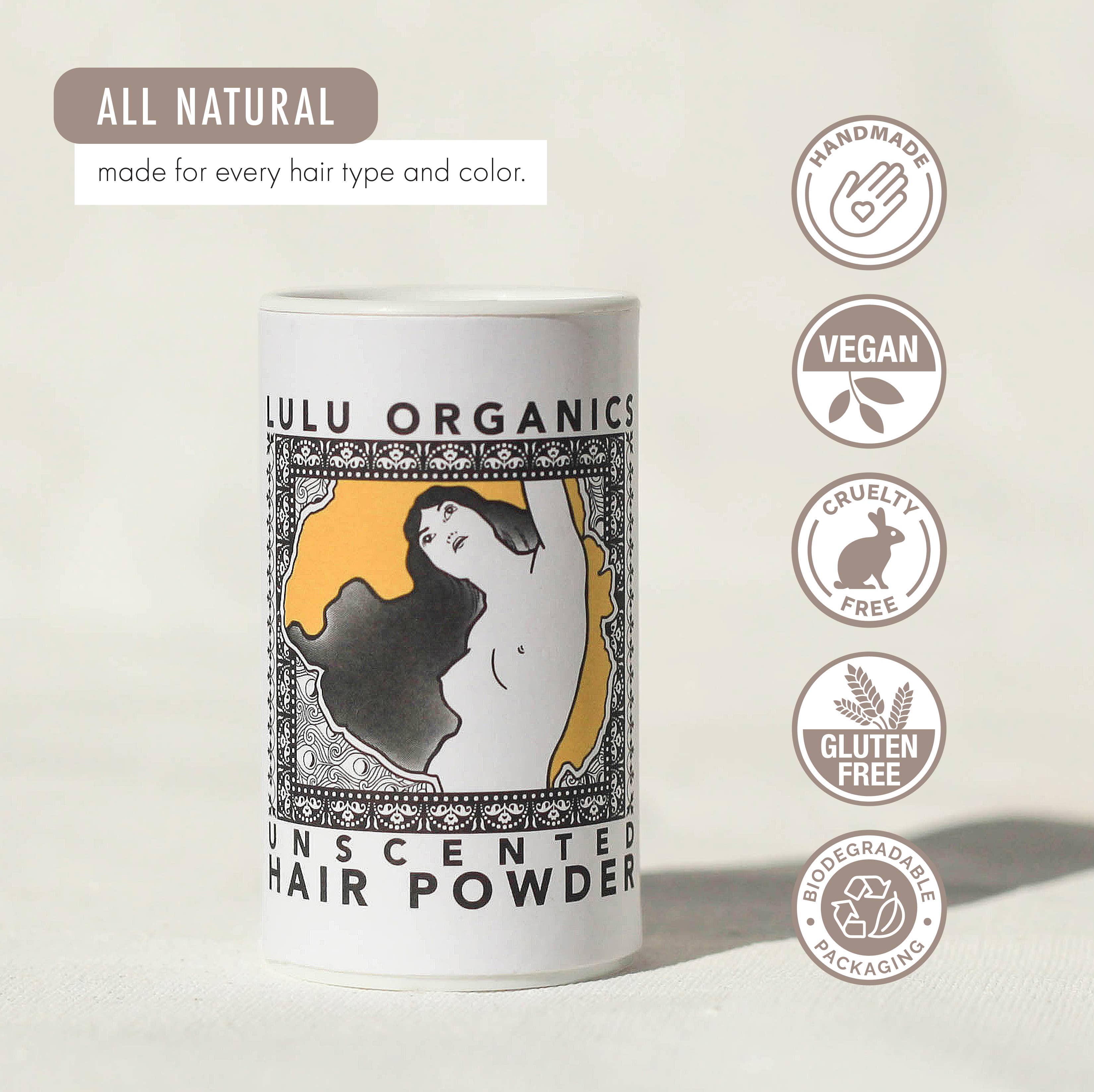 LULU ORGANICS - Wholesale Dry Shampoo - Unscented Travel Size Hair Powder Shampoo 1oz2