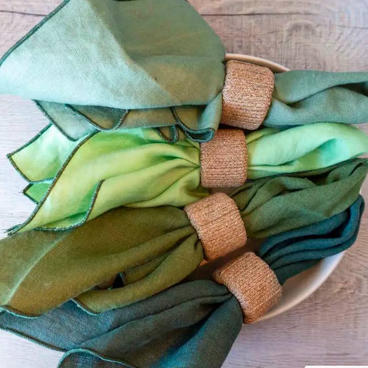 West Coast Handmade - Wholesale Dinner & cloth napkin - Curated 100% Linen Cloth Napkins - Holiday Green1