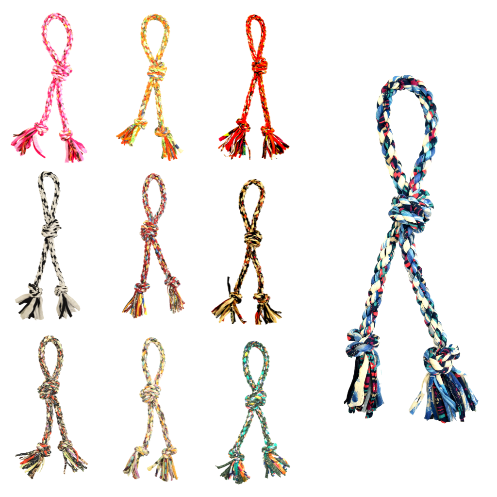 Shreds + rerope - Vendita all'ingrosso Giocattolo di corda - Cani - ReRope - Giocattolo per cani ad anello riciclato, 3 misure (assortimento da 10 pezzi)34