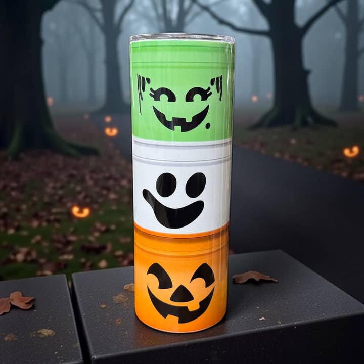 Halloween Candy Bucket 20oz Tumbler for wholesale by The Delightful Dabbler LLC