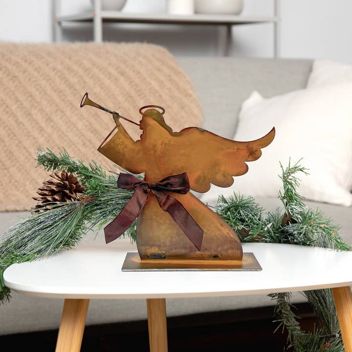 Prairie Dance - Vente Décoration de Noël - Ange de Noël, figurine d'ange en métal rustique, silhouette2