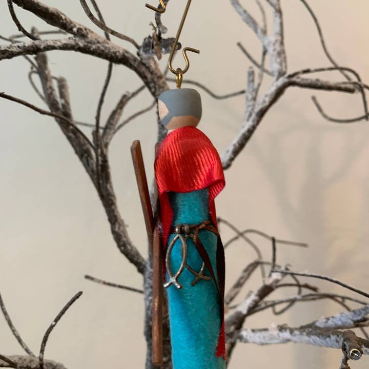 Our Saint Family - Wholesale Ornament - St. Andrew the Apostle Wooden Doll Ornament2