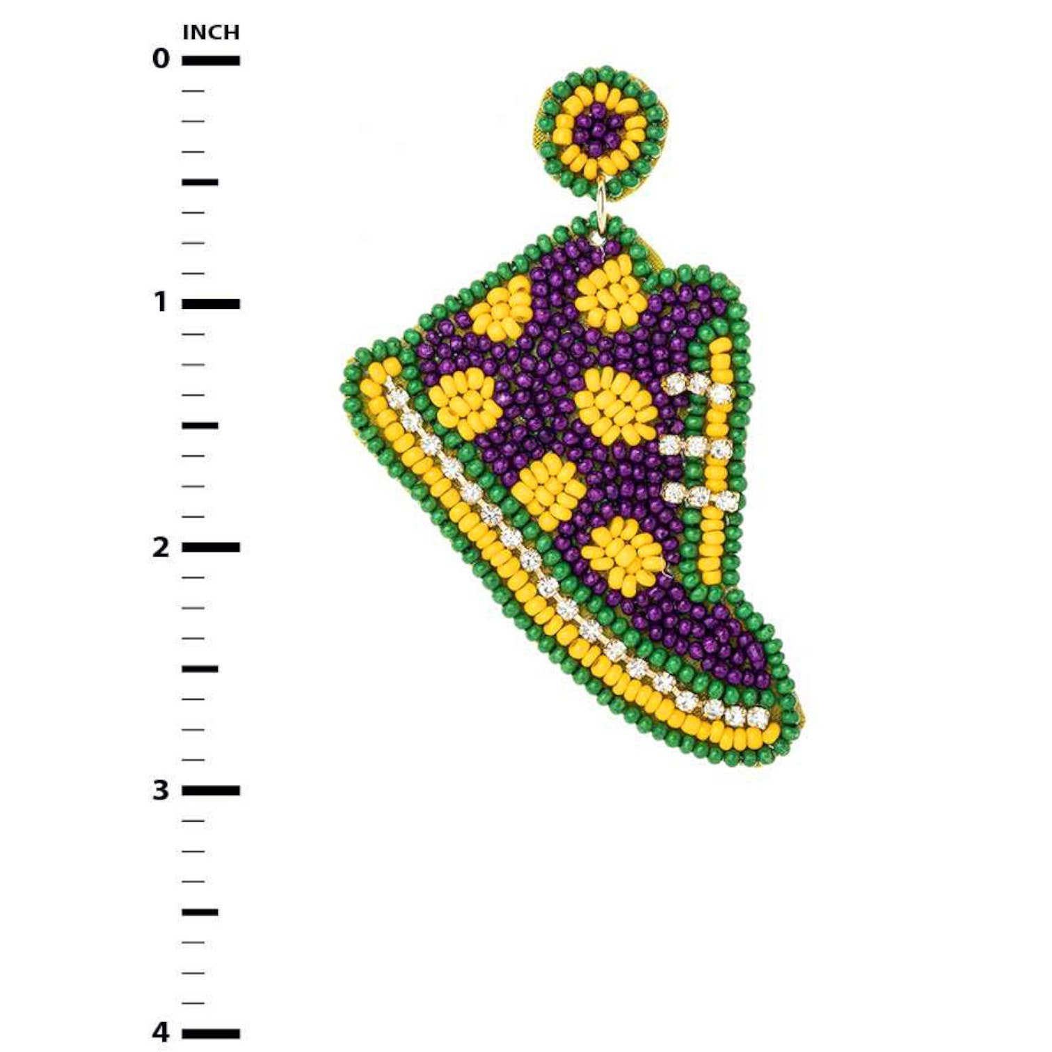 Mardi Gras Iconic Shoes Beaded Earrings for wholesale on Faire1