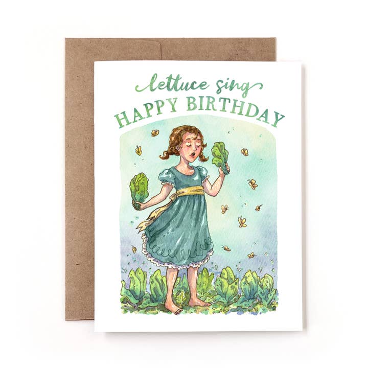 Sla Zing Gefeliciteerd Verjaardag Aquarel Tuin Wenskaart voor wholesale door Nettles & Lace Paper Co.