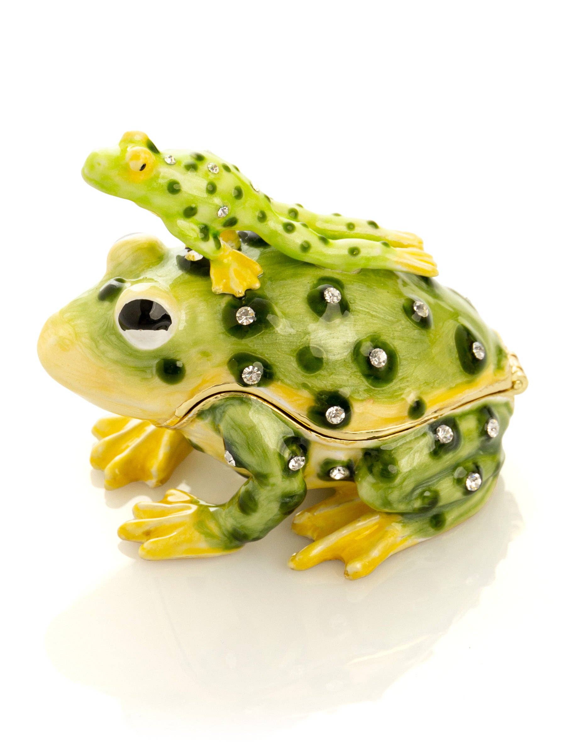 Keren Kopal – wholesale Decorative figurine – Black Spotted Toad Frog with a Baby Frog on the back16