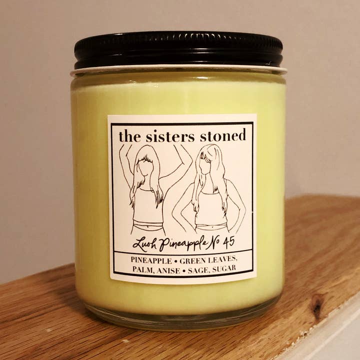 Lush Pineapple No. 45 Soy Single Wick Candle for wholesale by The Sisters Stoned