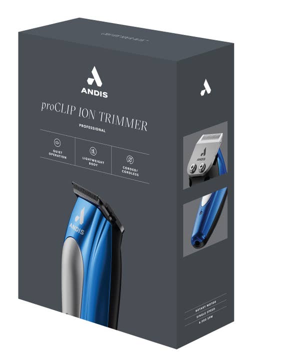 Pet Palette Distribution - Wholesale Pet Grooming Tool - Dog - Andis BTF3- ProClipâ„¢ Ion Cord/Cordless Trimmer - Blue/Silver