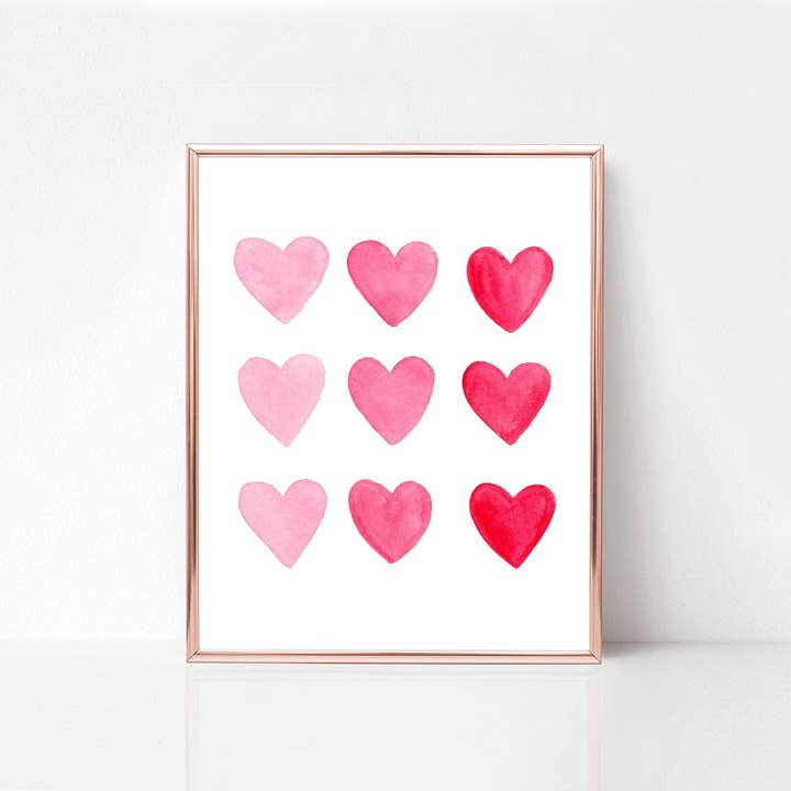 Hearts of Love Art Print for wholesale by Almeida Illustrations