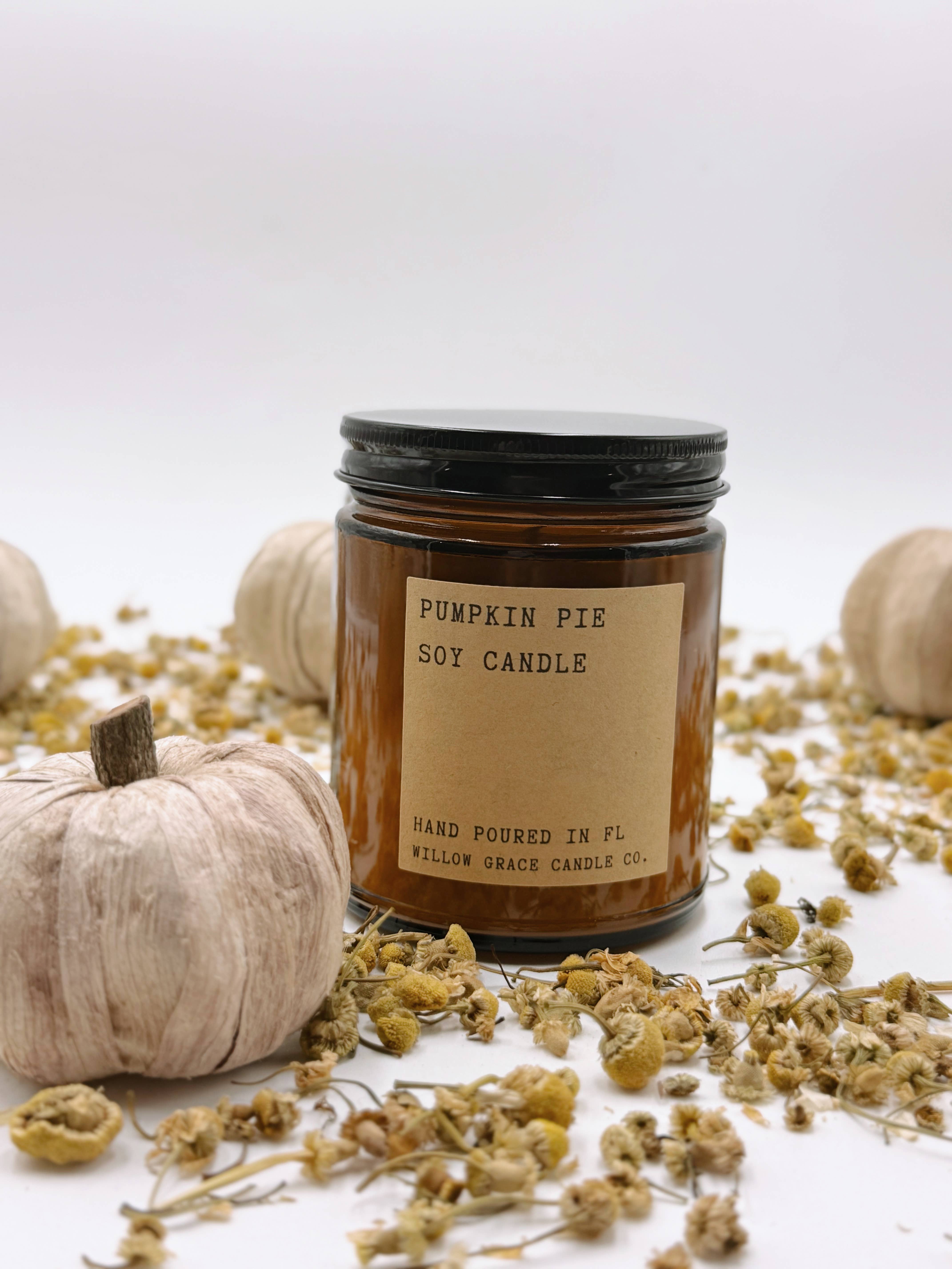 Willow Grace Candle Co - Wholesale Jar/Filled Candle - *Fall* Amber Glass Jar Candle1