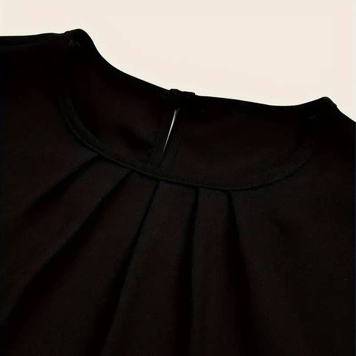 Black Casual Crew Neck Ruched Long Sleeve Solid Shirt ZK3384 for wholesale on Faire3