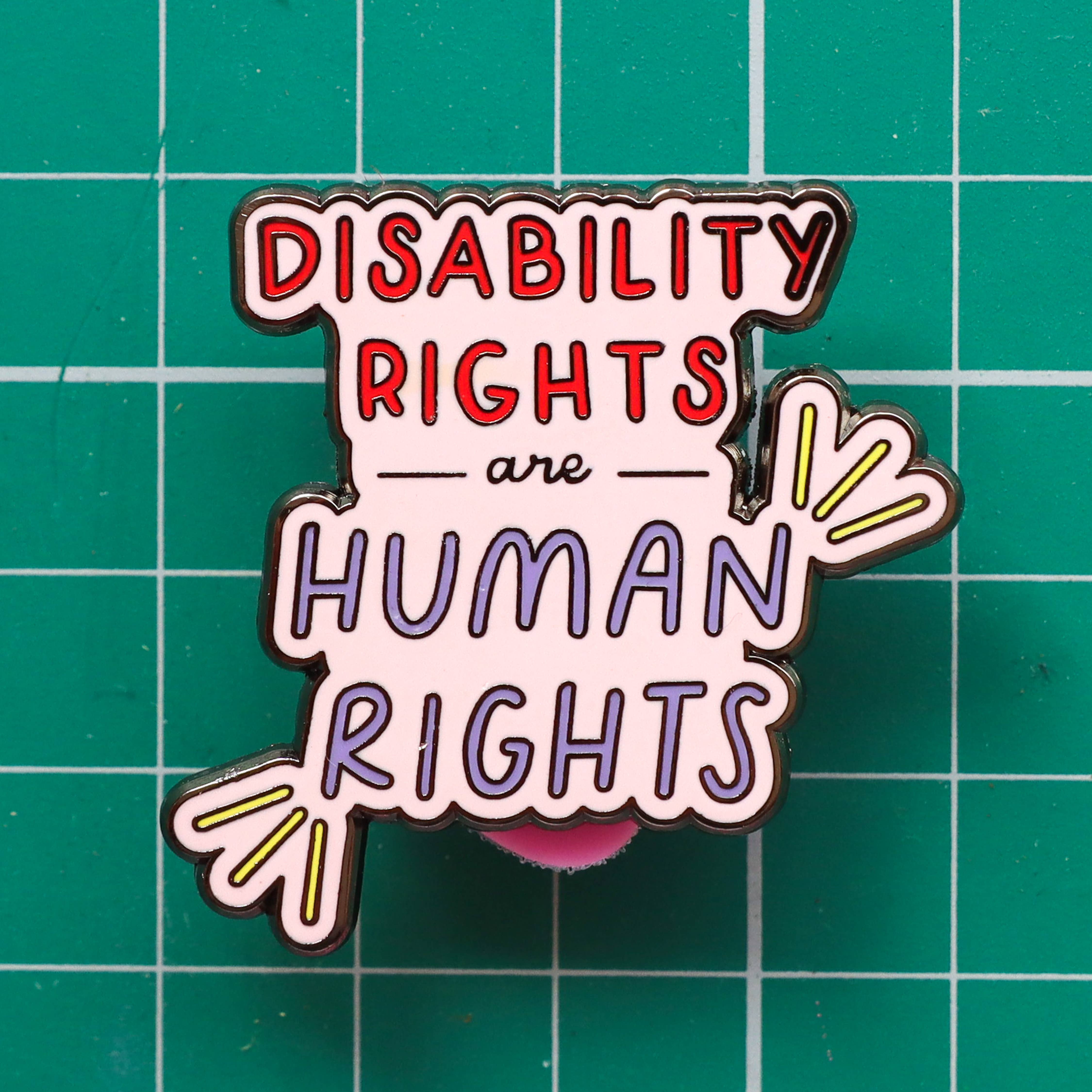 Fluffmallow (Custom duties for USA are pre-paid by us) - Wholesale Lapel Pin/Button - Disability Rights Are Human Rights Enamel Pin2