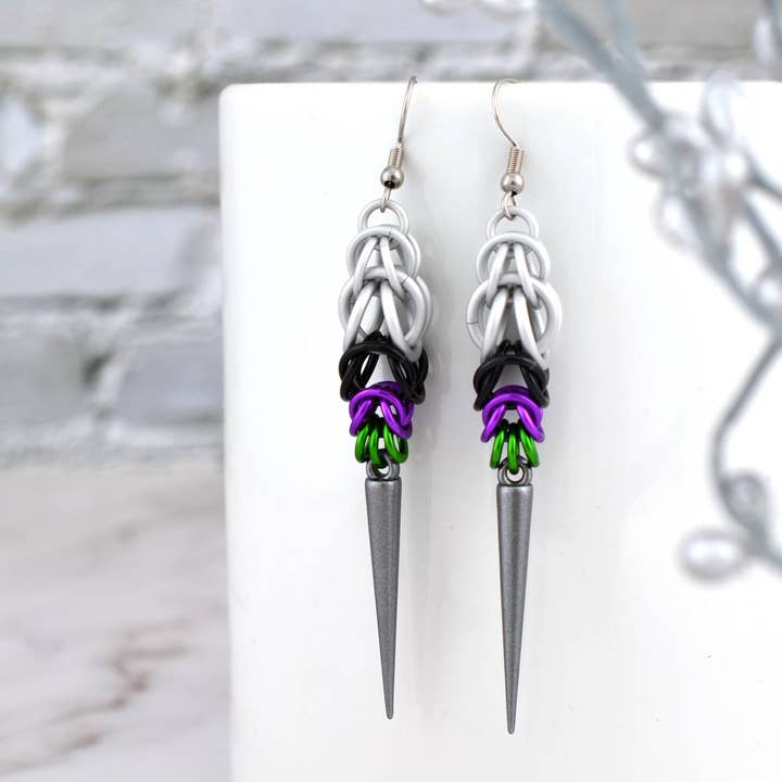 Double Demi Pride - Spike Earrings for wholesale by Rebeca Mojica Jewelry