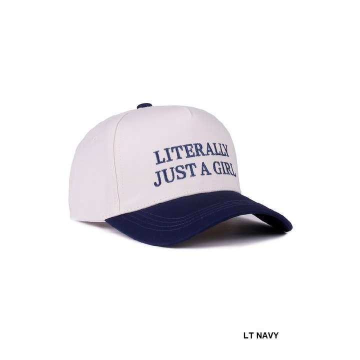 42POPS - Wholesale Baseball Cap - Unisex - 1014 Literally Just A Girl Two Tone Canvas Cotton Cap SI-281166
