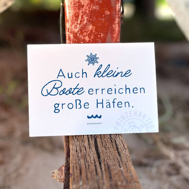 Carte postale "Grands ports" | Citation motivante Mer du Nord pour la vente par Prinzenart