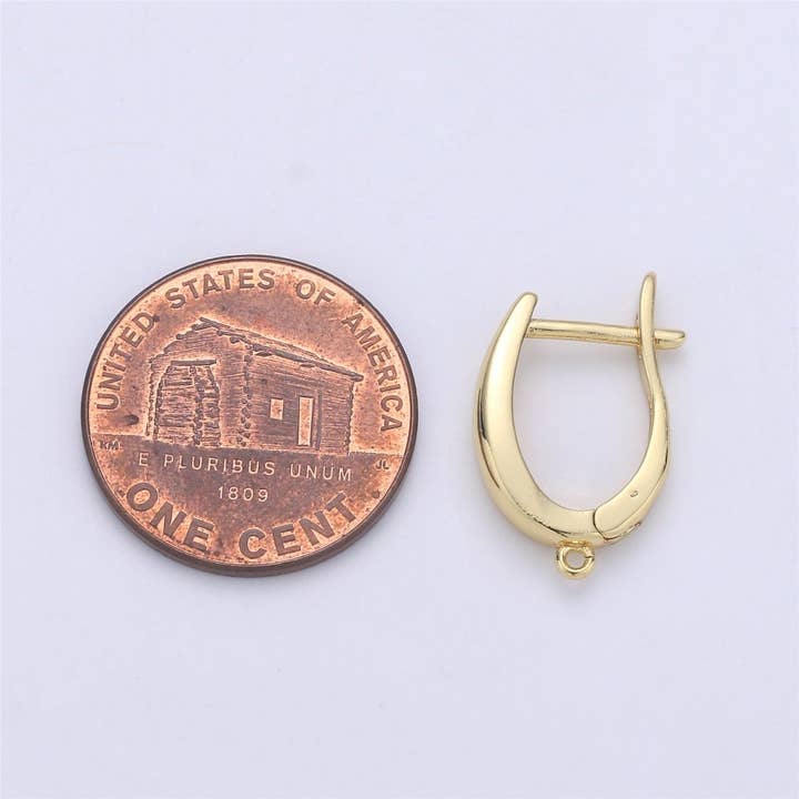 Aim Eternal - Wholesale Huggie Earrings - Gold Huggie Earring one touch w/ open link 24K gold Filled Earring Nickel and Lead free, Lever back earring making Supply Huggies K-4001