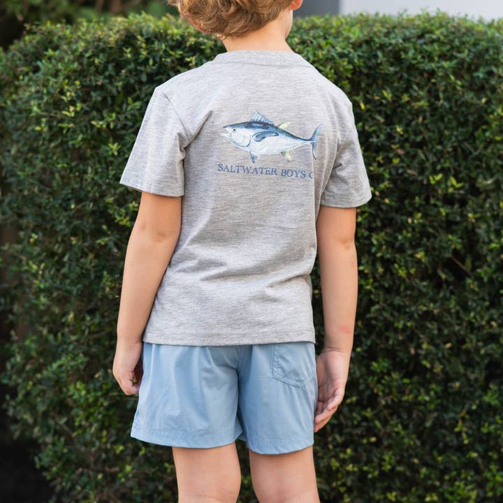 Grey Heather Tuna Graphic Tee for wholesale on Faire