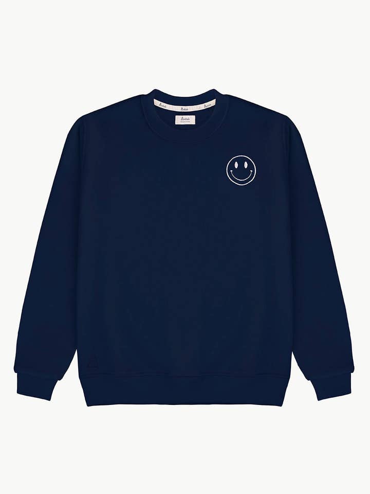 Felpa blu marino | SMILE per la vendita all'ingrosso da parte di Anitials