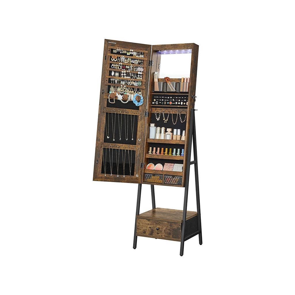 Greenwestons - Wholesale Jewelry Stand & Display - Lockable Jewelry Armoire with Full-Length Mirror 1