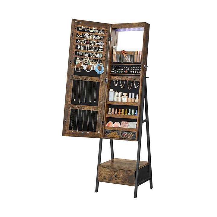 Greenwestons - Wholesale Jewelry Stand & Display - Lockable Jewelry Armoire with Full-Length Mirror 10