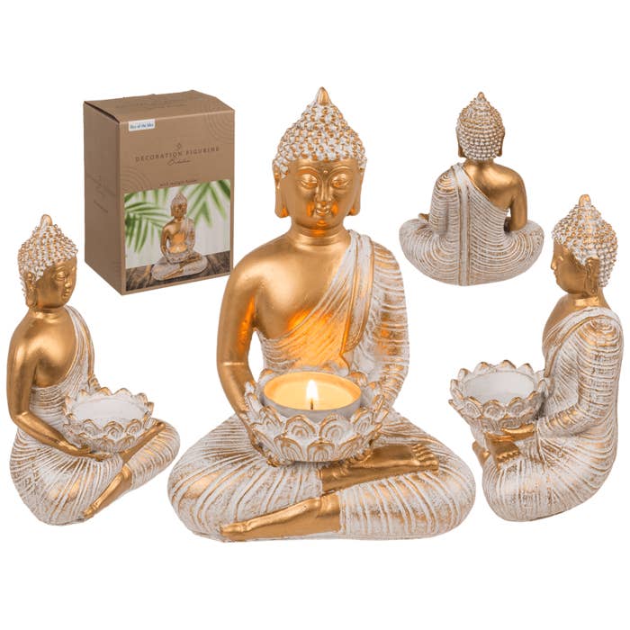 Decoratief beeldje van Boeddha met theelichthouder voor wholesale door Out of the blue KG