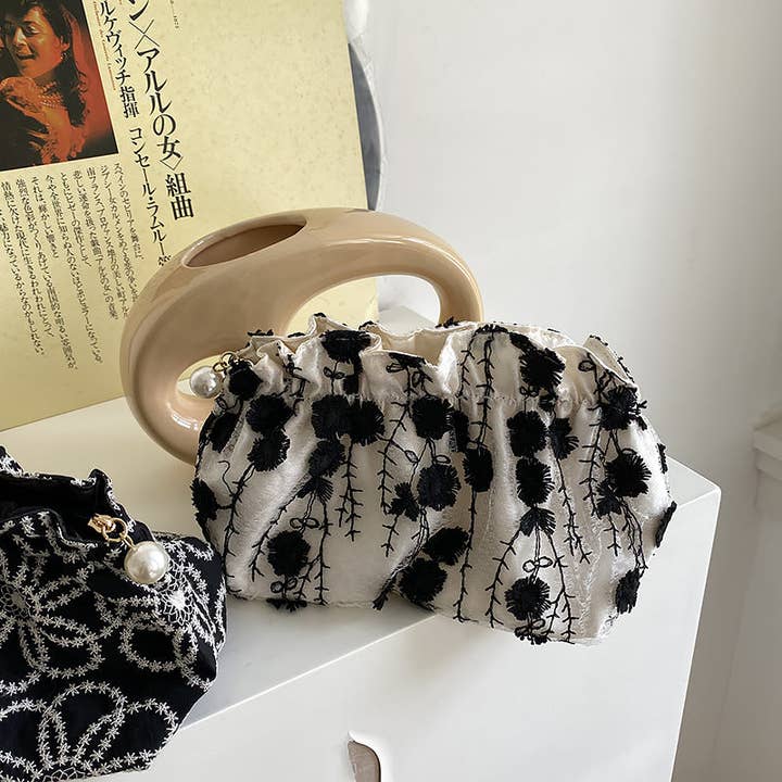 Dipped Shop - Wholesale Makeup/Cosmetic Bag - Floral Embroidered Lace Cosmetic Bag DPCB21