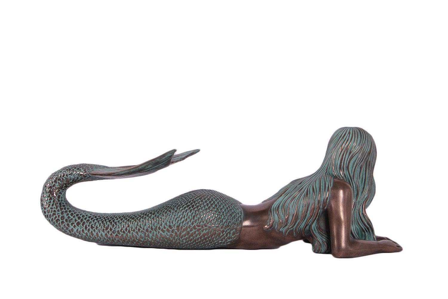 Nautical Tropical Imports - Wholesale Sculpture - Solana Seaside Mermaid Verde Bronze finish3