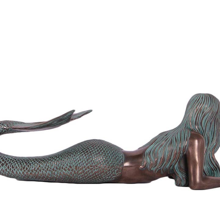 Nautical Tropical Imports - Vente Sculpture - Finition bronze vert sirène de bord de mer Solana3