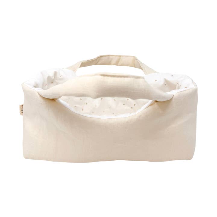 Cuddle Carrier - Cream Linen + Bean Print for wholesale by Huggabeau