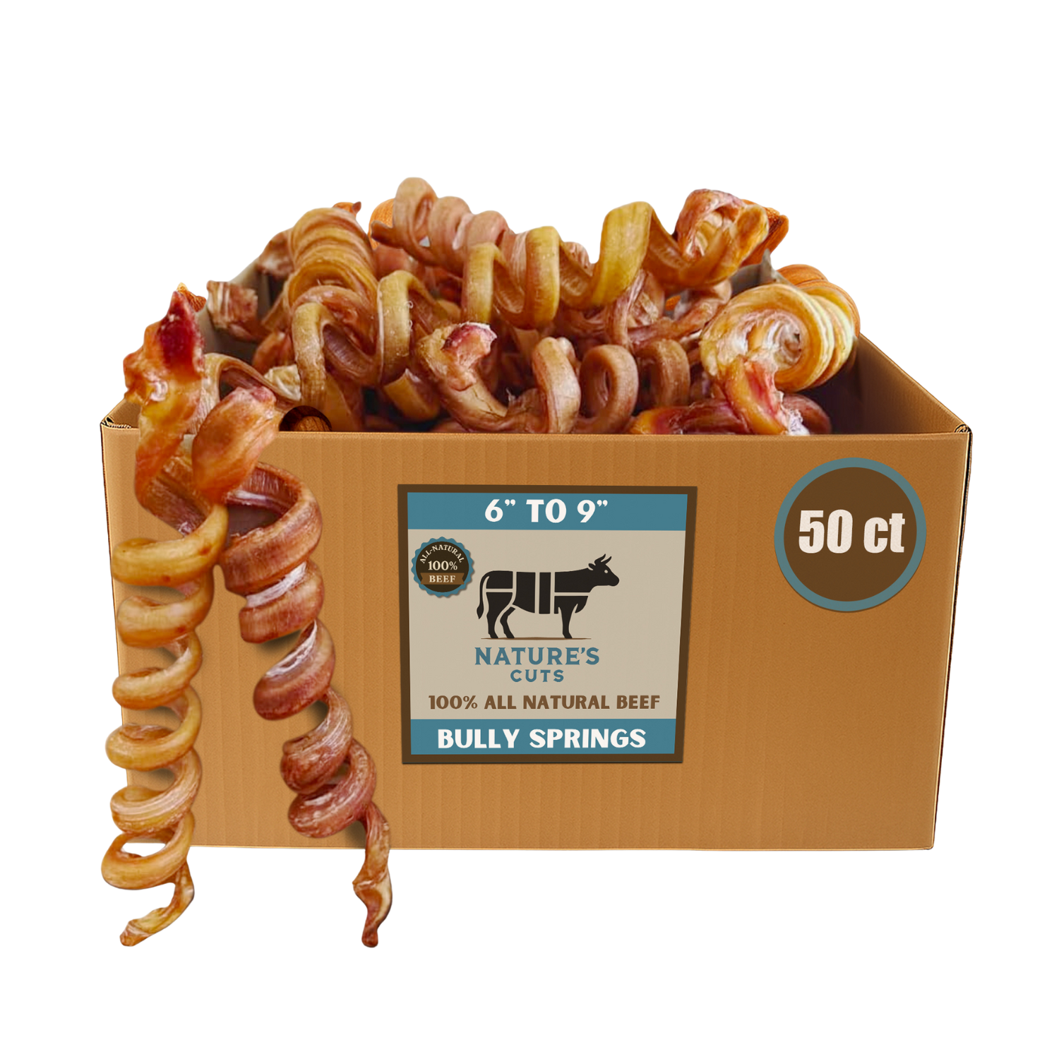 Mighty Chewz - Wholesale Pet Treats - Dog - 6-9" Bulk Bully Springs (Case Price: $3.51/Stick)1