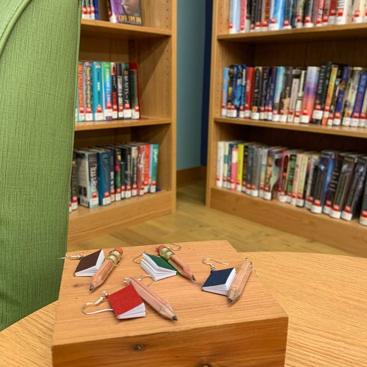 Sageware - Wholesale Dangle Earrings - Mini Book and Pencil Earrings2