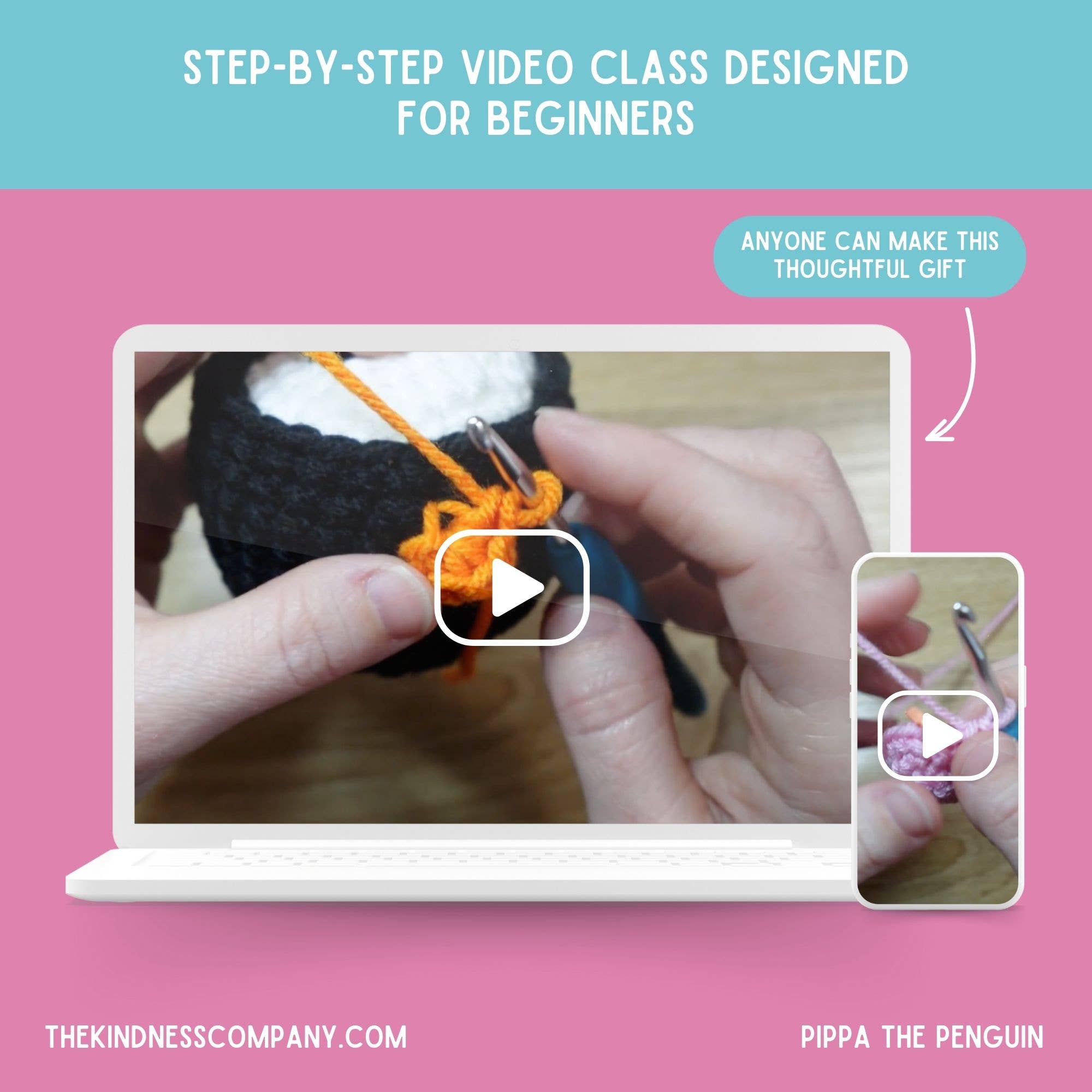 The Kindness Company - Wholesale Love Card - Love Card & Penguin Crochet Pattern7