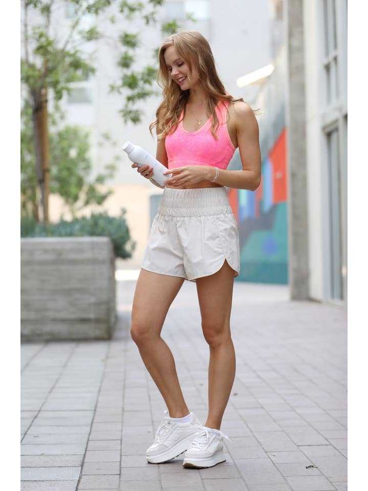 42POPS - Wholesale Shorts - Women's - '....Smocked waist track shorts w/ mesh pocket & lining9