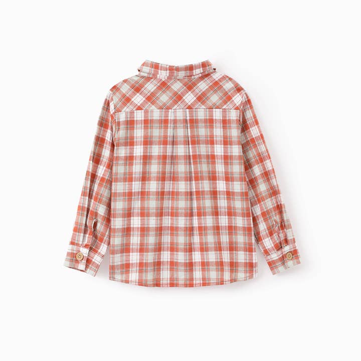 Orange Family Matching Plaid Shirt or Shirred Bodice Tiered Dress for wholesale on Faire7